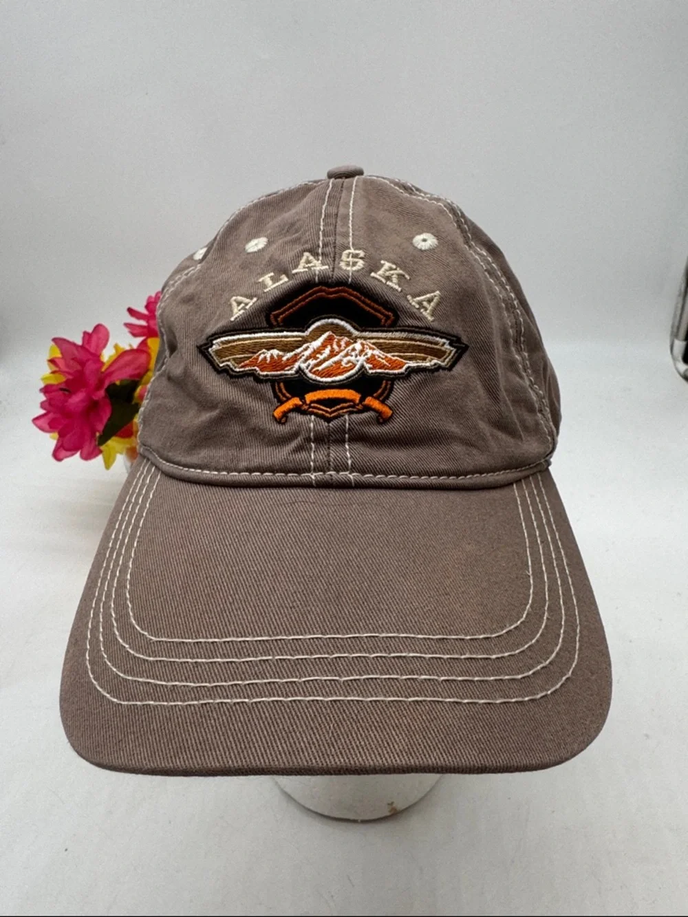 Alaska Embroidered Brown Baseball Cap